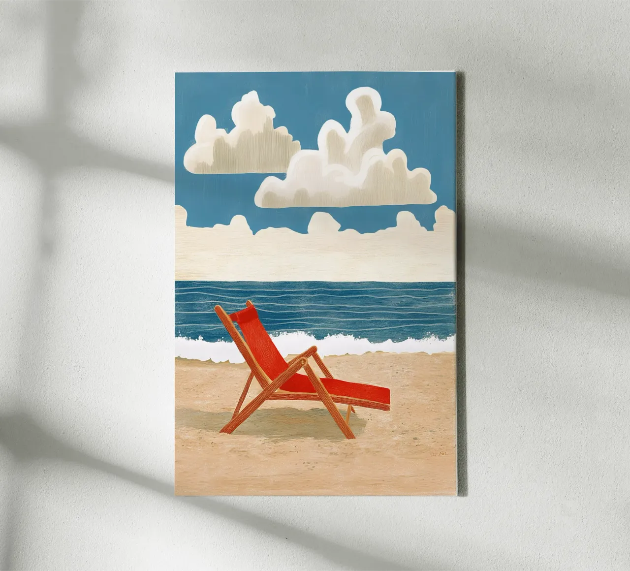 Sedia a sdraio sulla spiaggia tela con Cornice a cassetta da Curious Canvas