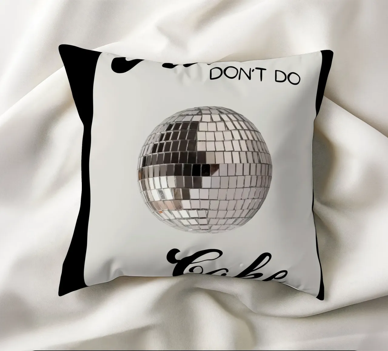 Cartello per il bagno con palla da discoteca "Please Don't Do Coke" (Per favore, non fare uso di Coca-Cola) cuscino da NorwesClub
