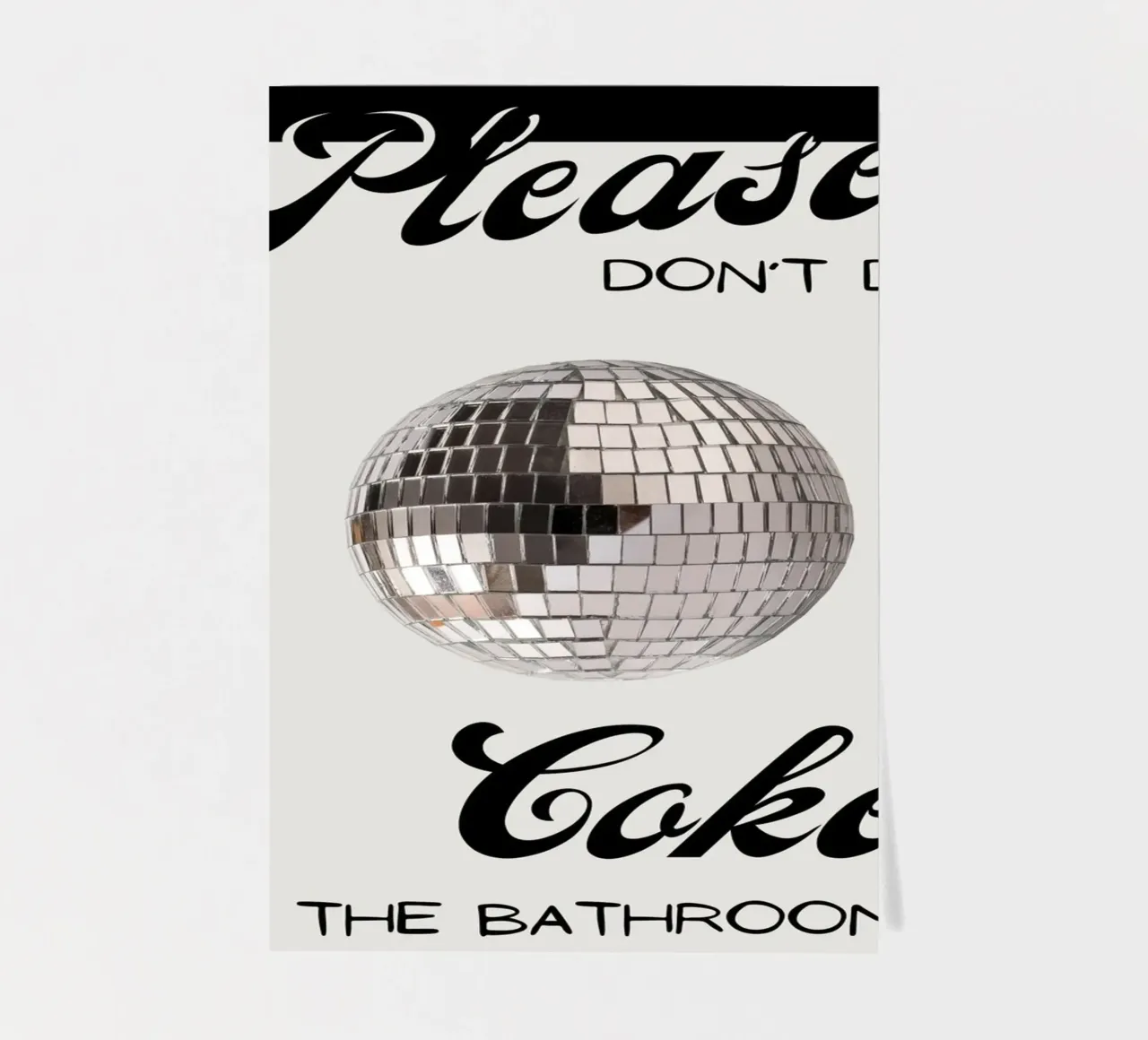 Cartello per il bagno con palla da discoteca "Please Don't Do Coke" (Per favore, non fare uso di Coca-Cola) foglio adesivo da NorwesClub