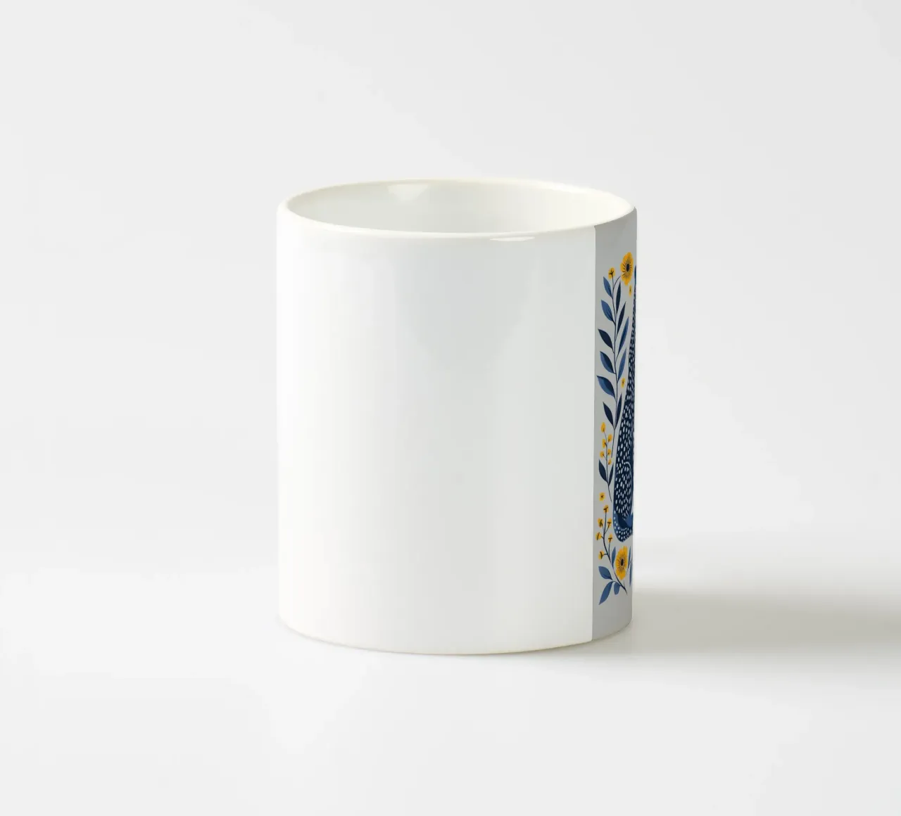 Ghepardi indaco e fiori di calendula - Stampa d'arte popolare tazza in ceramica da NorwesClub