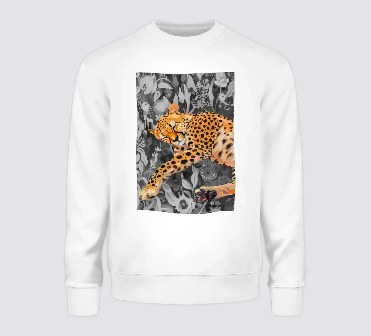Resting Leopard - Vibrant Jungle Pop Art Print sweatshirt by NorwesClub