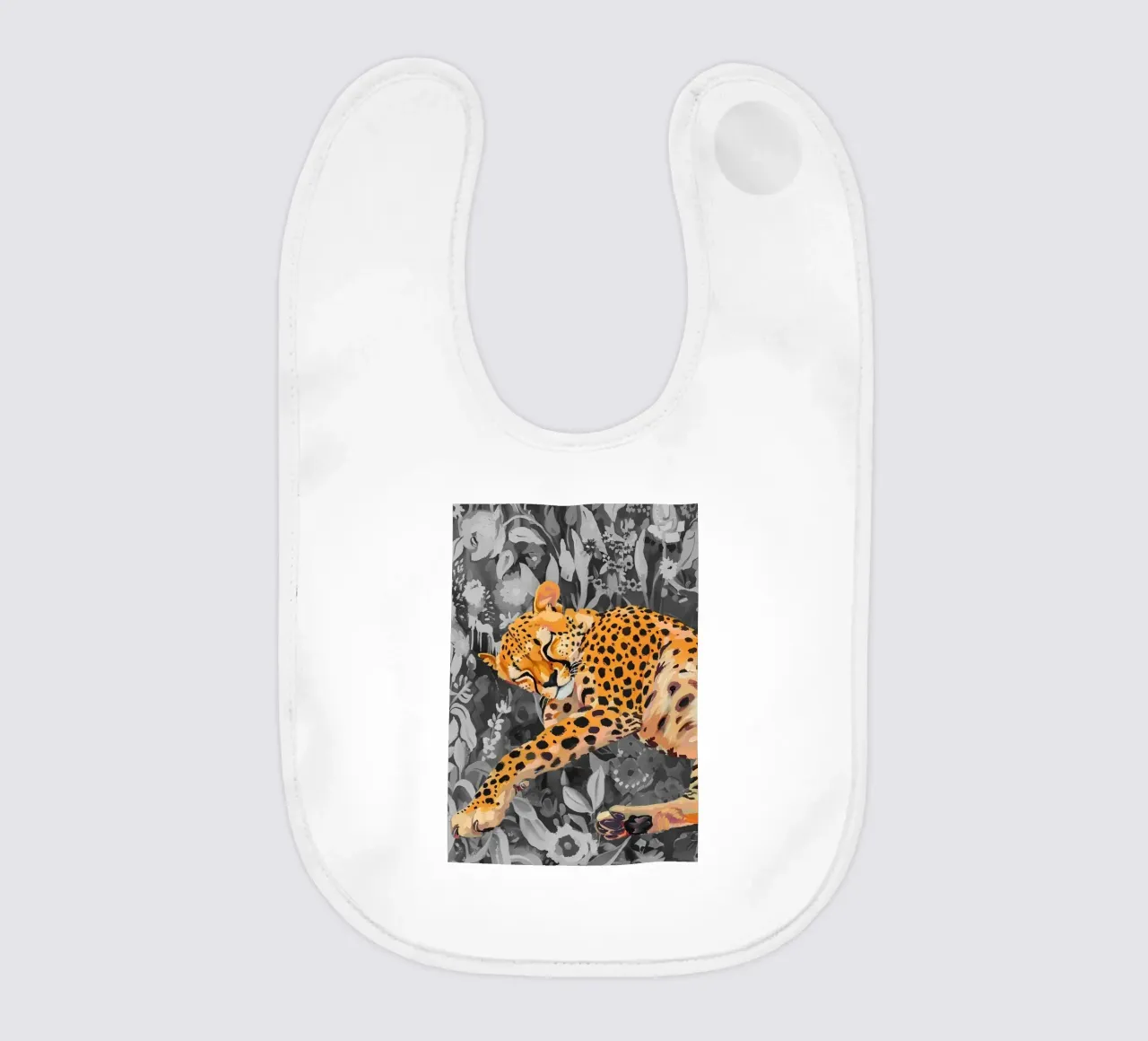 Ruhender Leopard - Lebendiger Dschungel Pop Art Druck Babylätzchen von NorwesClub