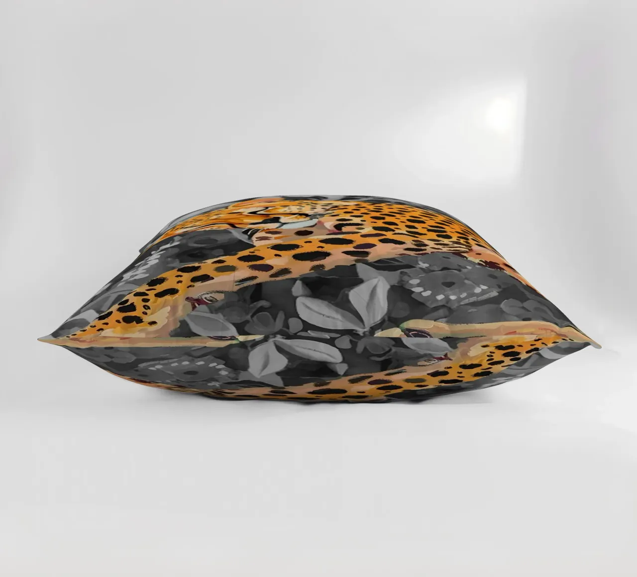Resting Leopard - Vibrant Jungle Pop Art Print decorative cushion by NorwesClub