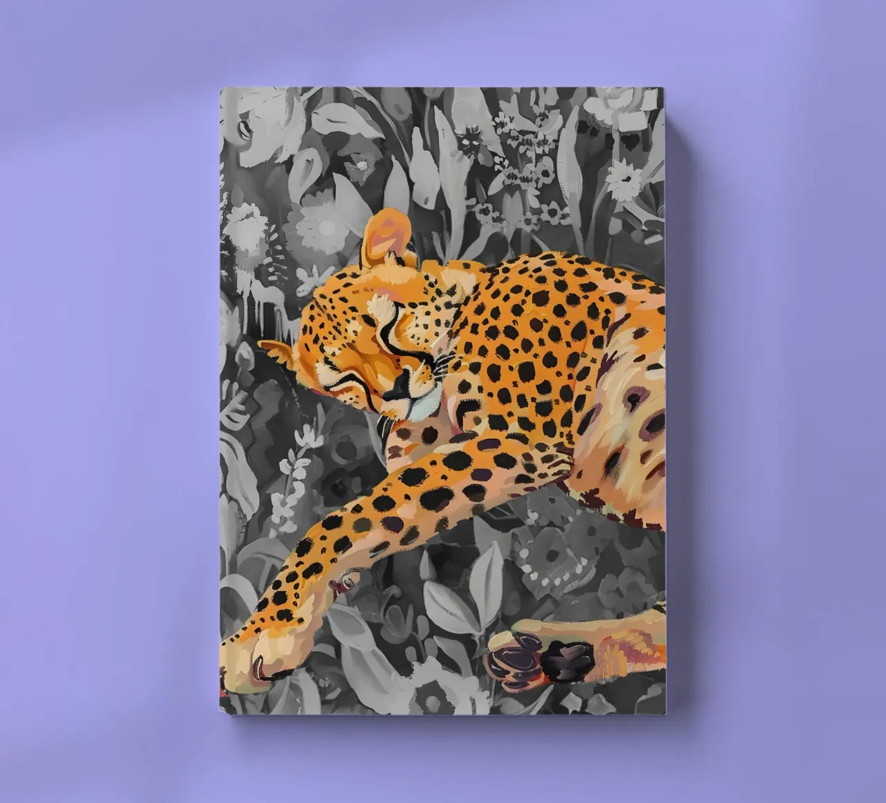 Resting Leopard - Vibrant Jungle Pop Art Print notebook by NorwesClub
