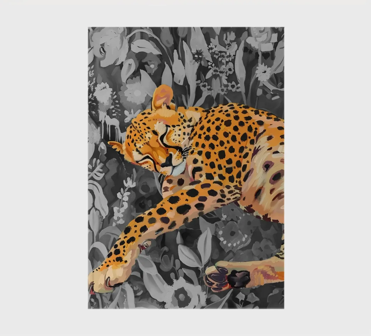 Resting Leopard - Vibrant Jungle Pop Art Print notebook by NorwesClub