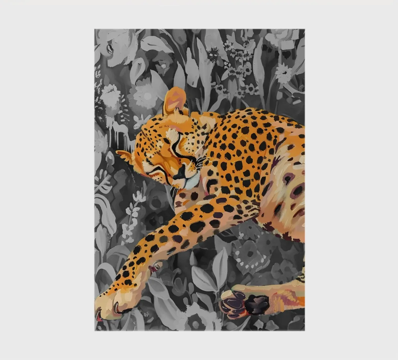 Resting Leopard - Vibrant Jungle Pop Art Print notebook by NorwesClub
