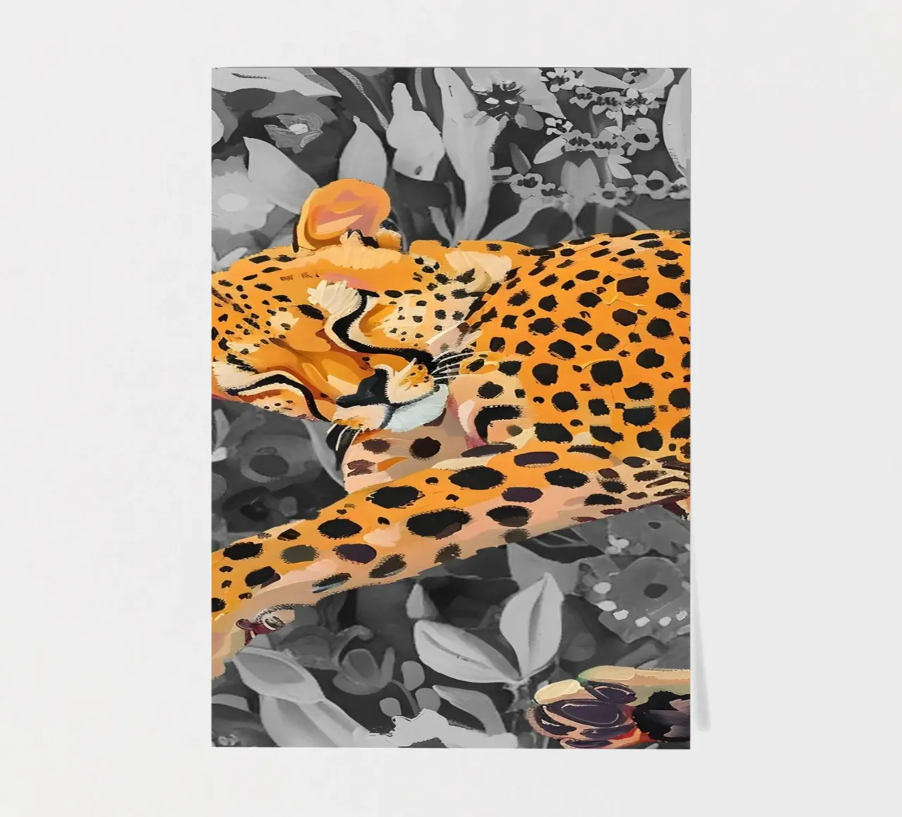 Leopardo descansando - Impresión Pop Art de la jungla vibrante pack de pegatina de NorwesClub