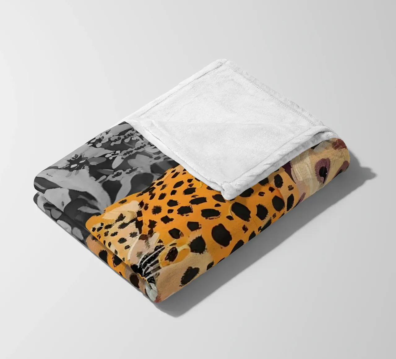 Resting Leopard - Vibrant Jungle Pop Art Print fleece blanket by NorwesClub