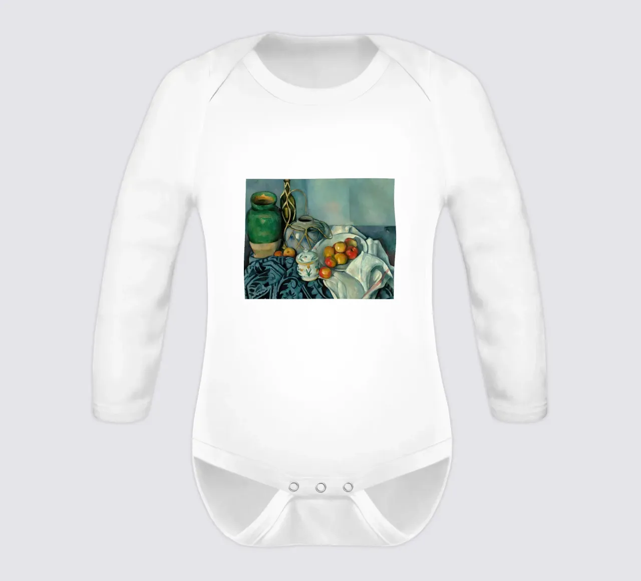 Paul Cezanne Fruit On The Table long-sleeve baby romper by WESHH STORE