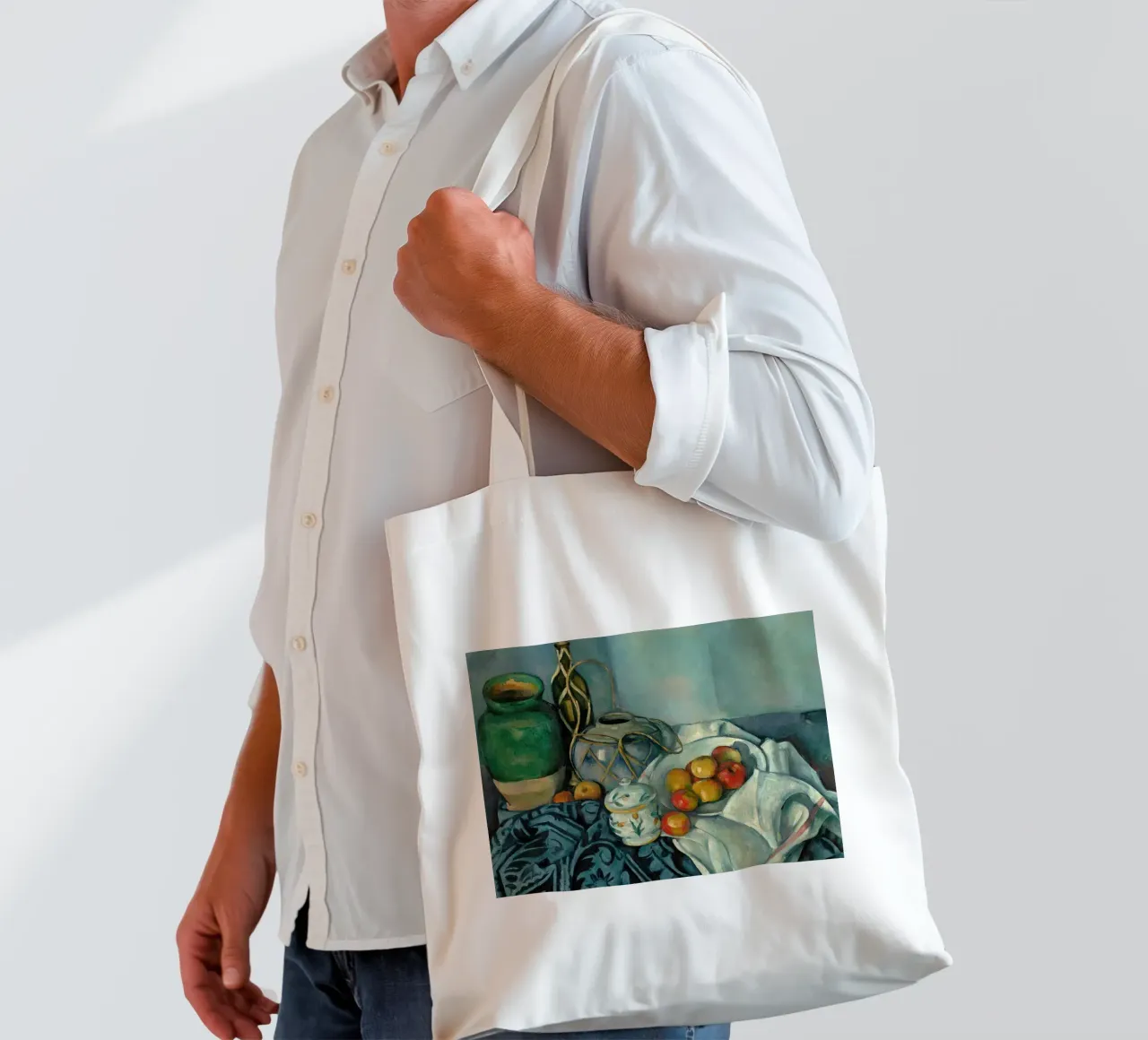 Paul Cezanne Frutta in tavola borsa in juta da WESHH STORE