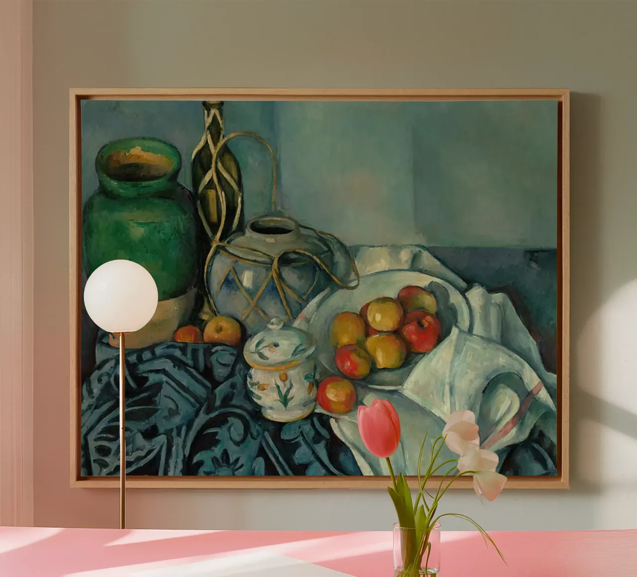Paul Cezanne Frutta in tavola tela con Cornice a cassetta da WESHH STORE