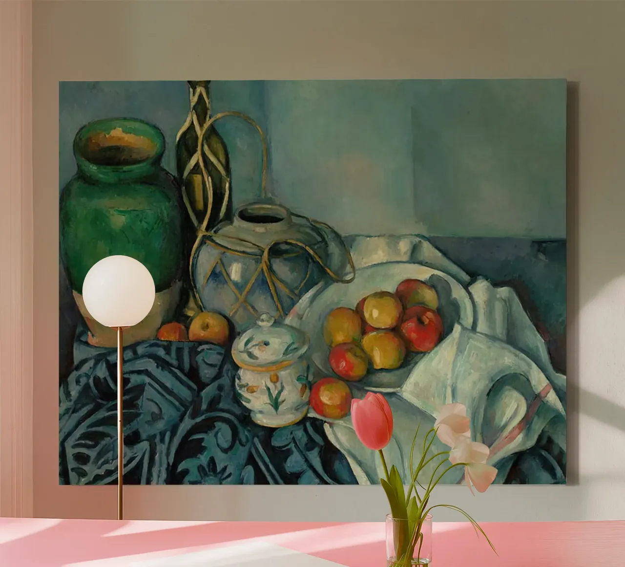 Paul Cezanne Frutta in tavola tela con Cornice a cassetta da WESHH STORE