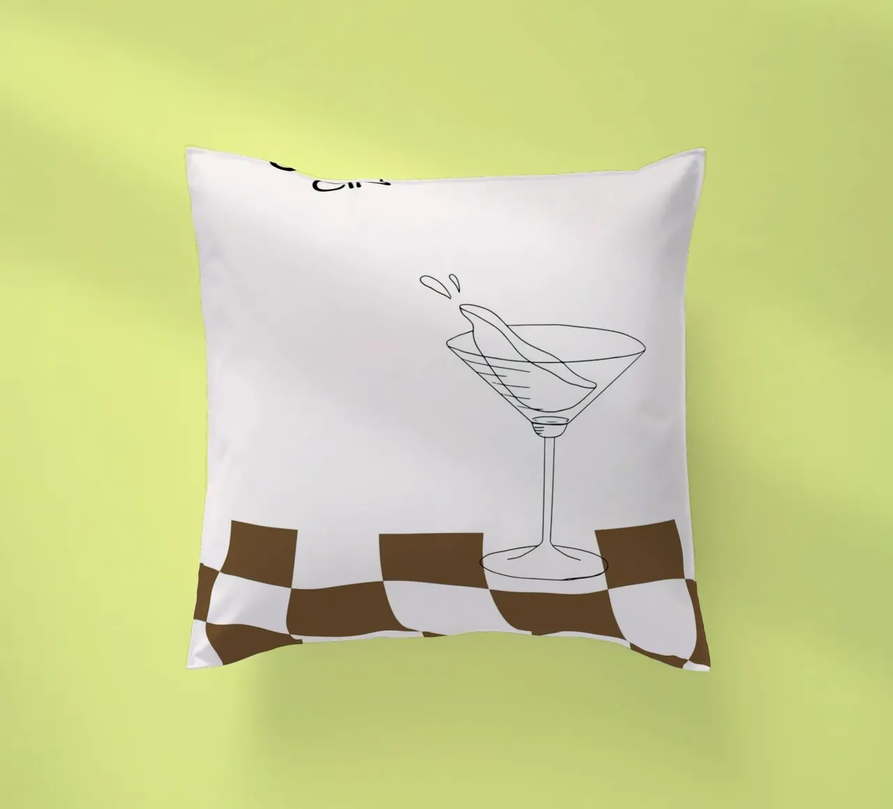 Cin Cin Cocktail - Chic Minimalist Bar Art Print decorative cushion by NorwesClub