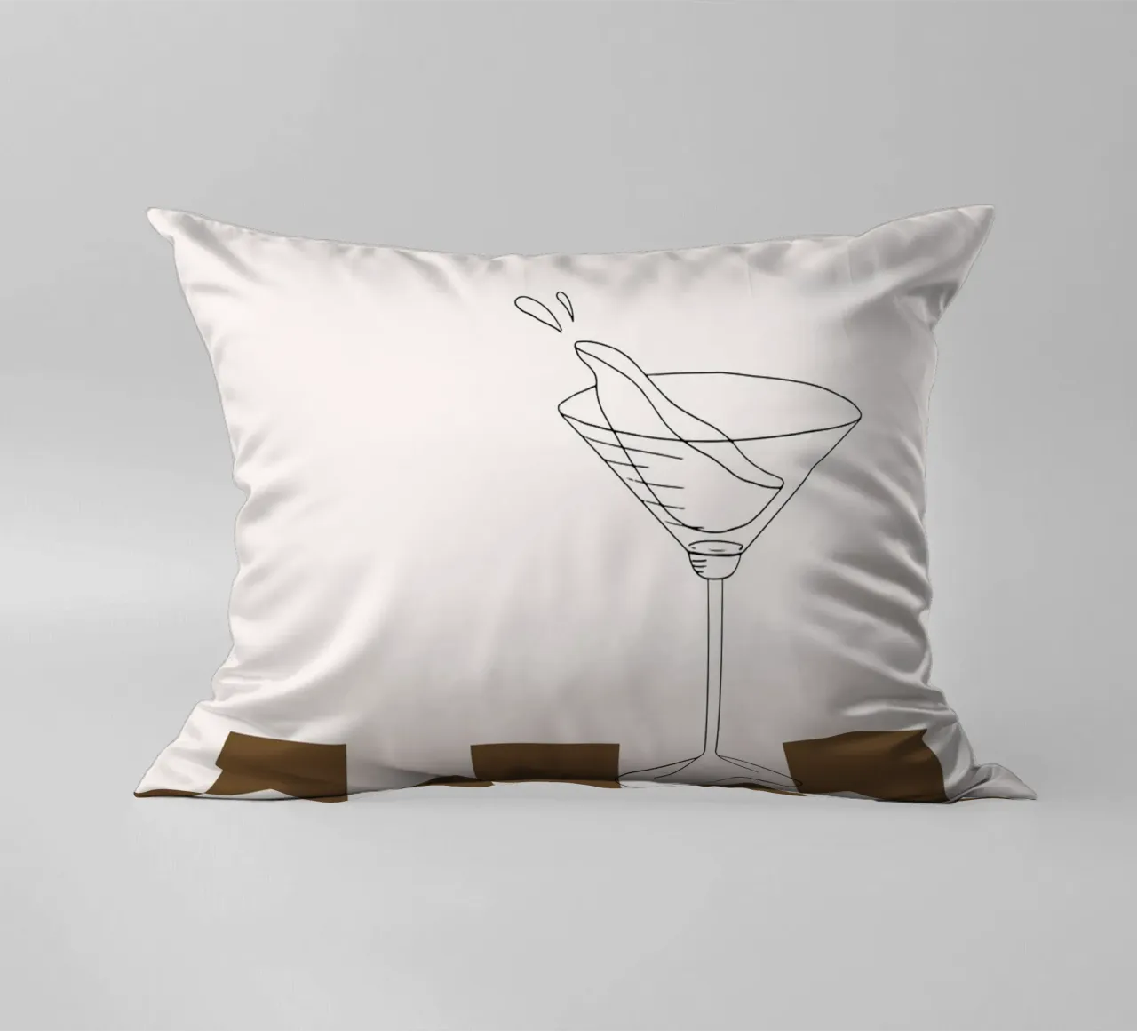 Cin Cin Cocktail - Chic Minimalist Bar Art Print decorative cushion by NorwesClub