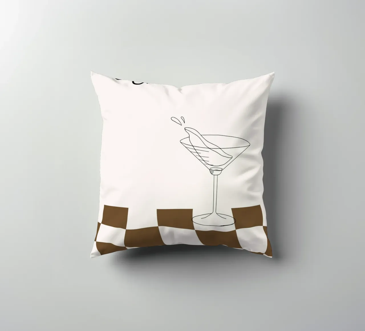 Cin Cin Cocktail - Chic Minimalist Bar Art Print decorative cushion by NorwesClub