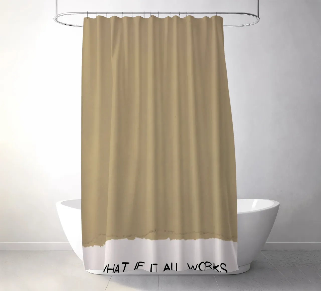 What If It All Works Out? - Optimistic Textured Print shower curtain by NorwesClub