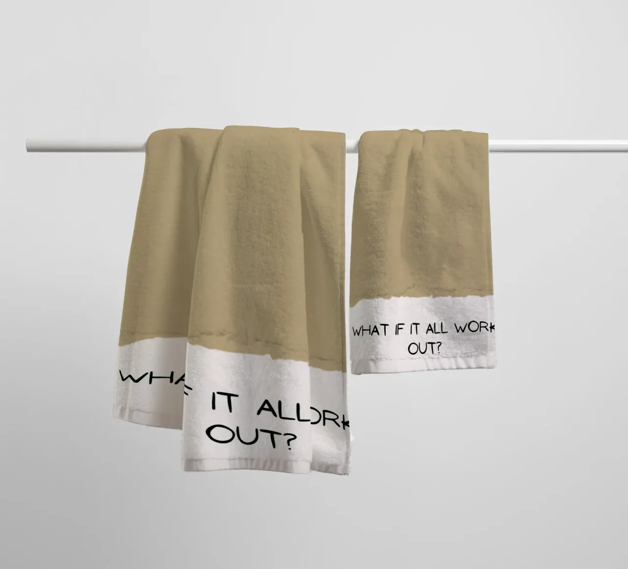 What If It All Works Out? - Optimistic Textured Print towel by NorwesClub