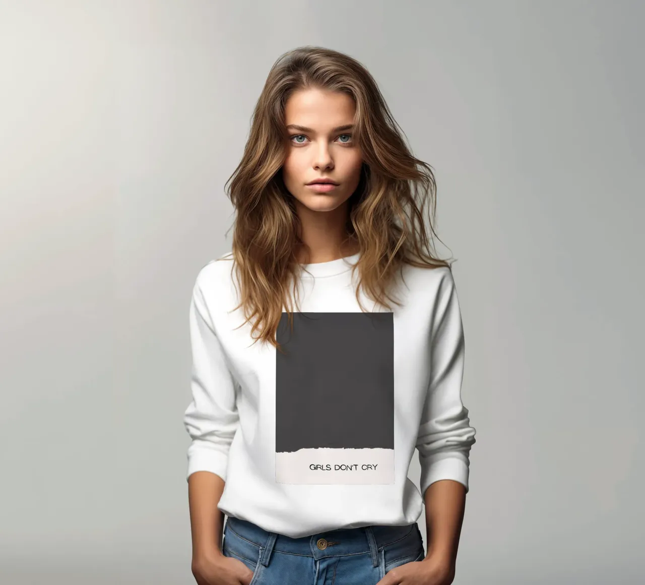 Girls Don't Cry - Minimalist Textured Statement Print sweatshirt by NorwesClub
