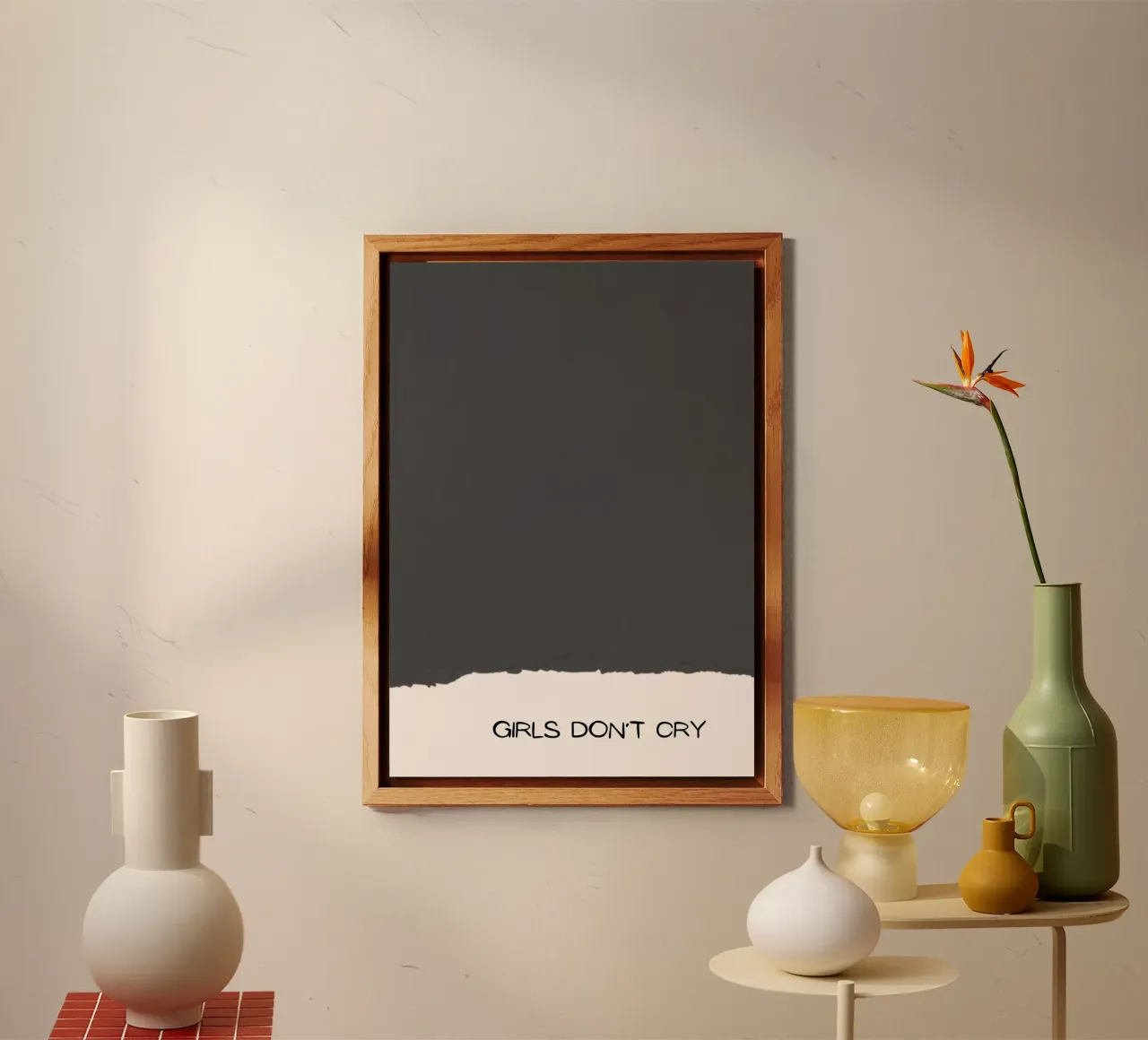 Girls Don't Cry - Minimalist Textured Statement Print alu-dibond by NorwesClub