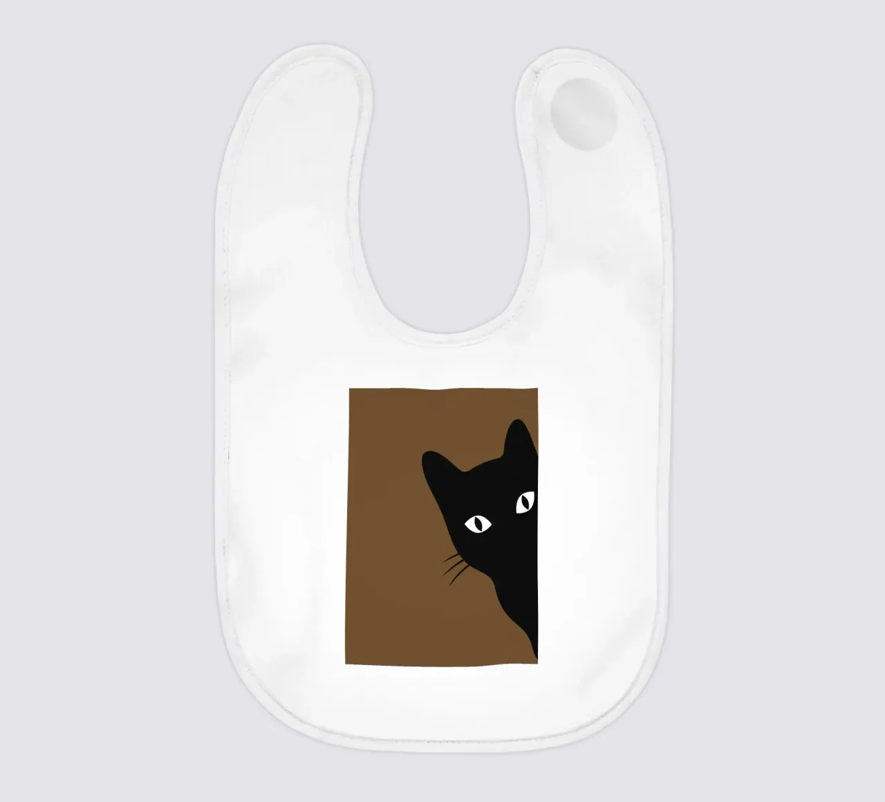Gatto nero curioso - Stampa minimalista Peek-a-Boo bavaglino da NorwesClub
