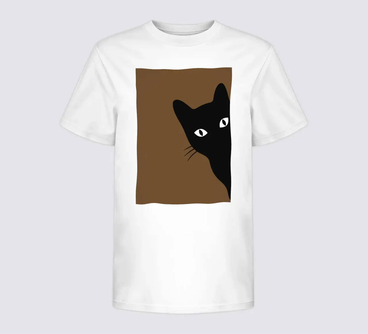Curious Black Cat - Minimalist Peek-a-Boo Print kids t-shirt by NorwesClub
