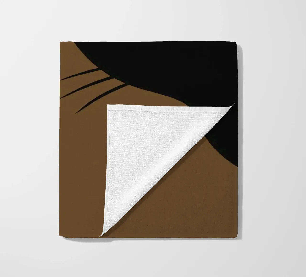Curious Black Cat - Minimalist Peek-a-Boo Print (Chat noir curieux) serviette de plage de NorwesClub