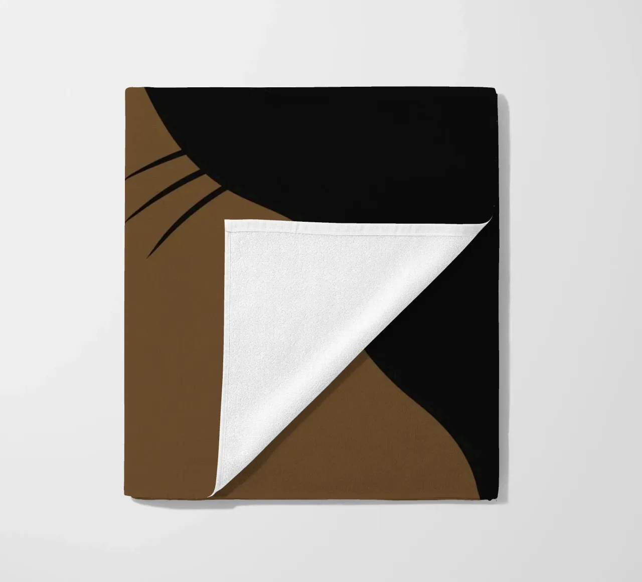 Curious Black Cat - Minimalist Peek-a-Boo Print (Chat noir curieux) serviette de plage de NorwesClub