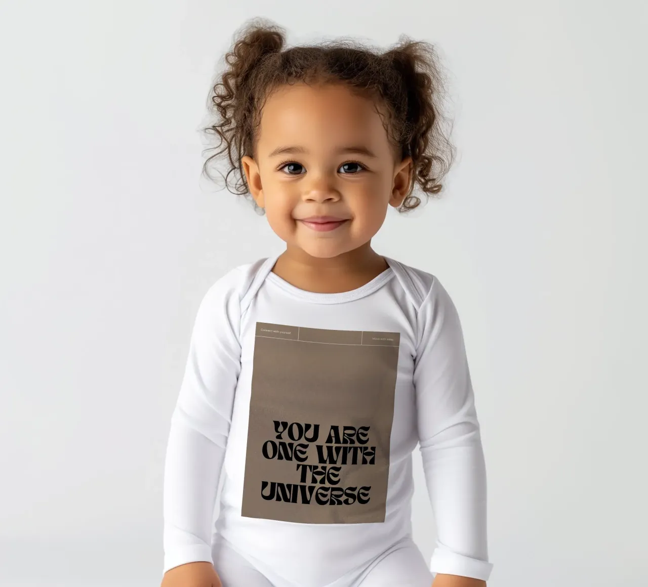 You Are One With The Universe - Spiritual Typography Print long-sleeve baby romper by NorwesClub