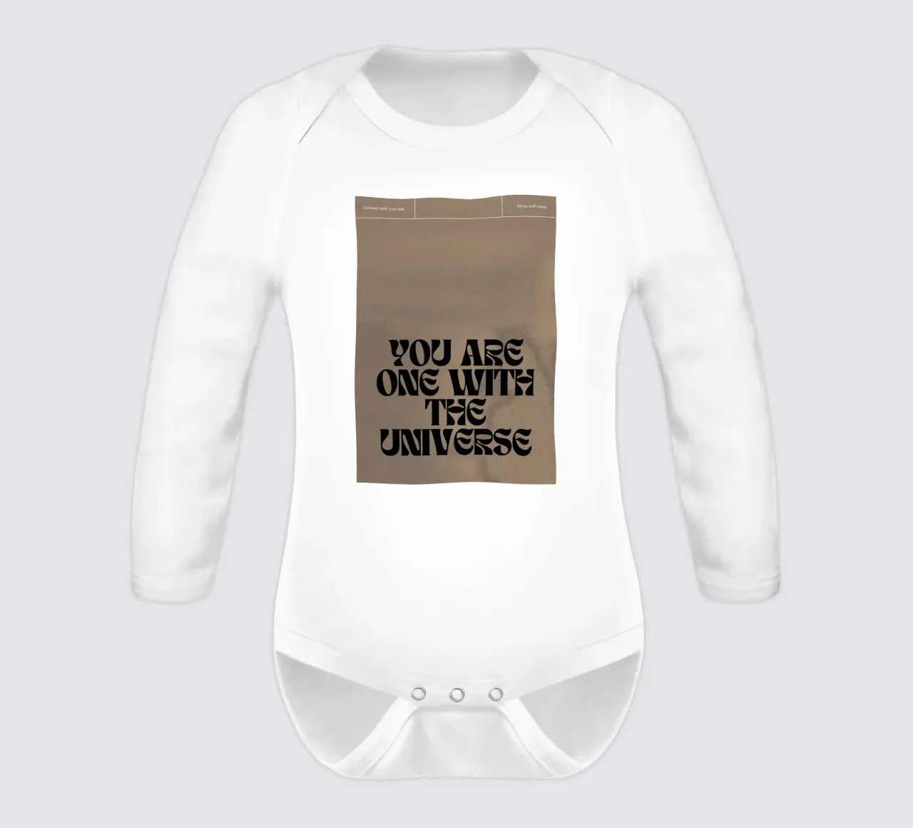 You Are One With The Universe - Spiritual Typography Print long-sleeve baby romper by NorwesClub