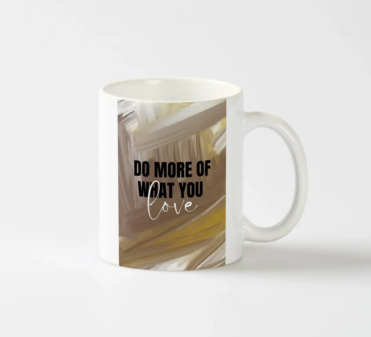 Doe meer van wat je leuk vindt - Abstracte penseelstreekprint keramische mok van NorwesClub