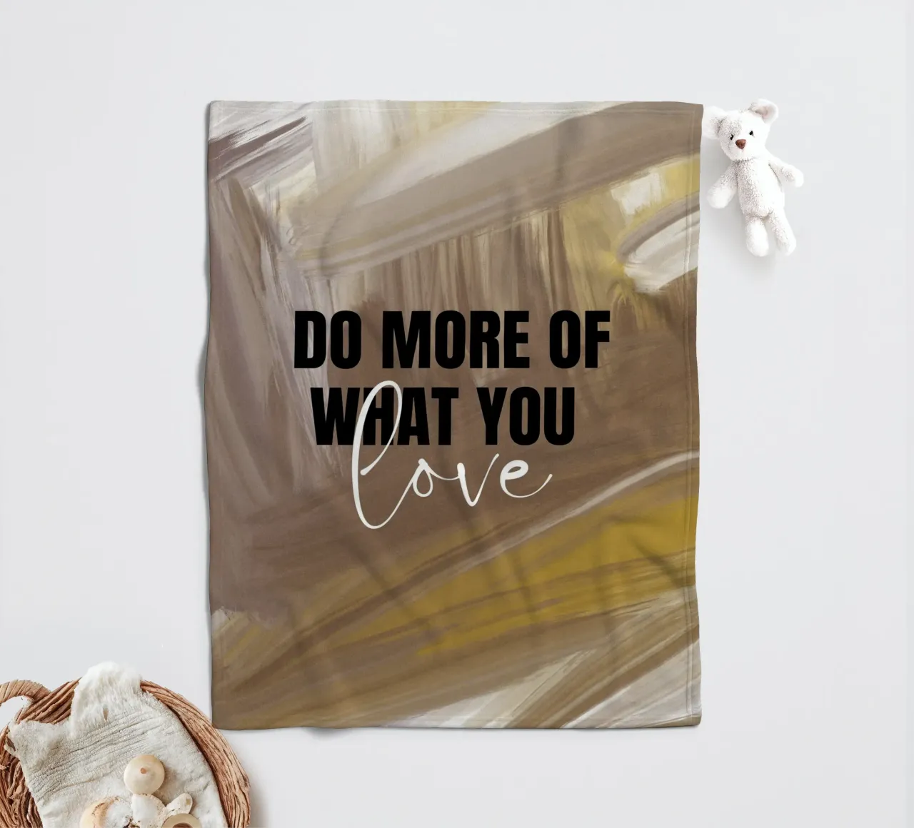 Do More of What You Love - Abstract Brushstroke Print fleece blanket by NorwesClub