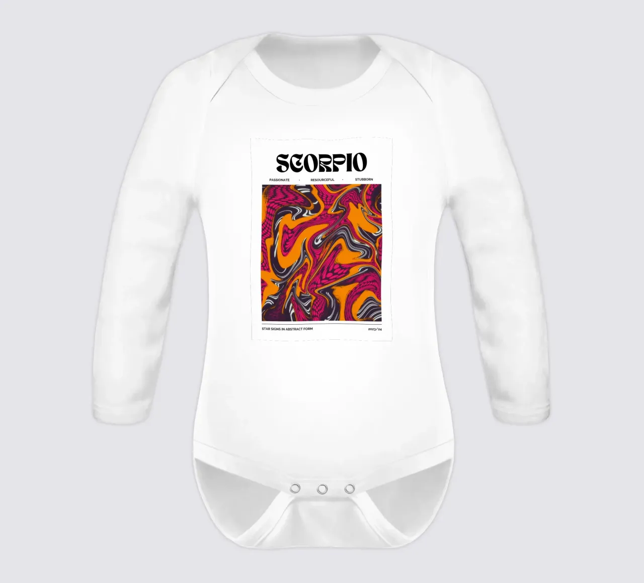 Scorpio Abstract - Psychedelic Zodiac Art Print long-sleeve baby romper by NorwesClub