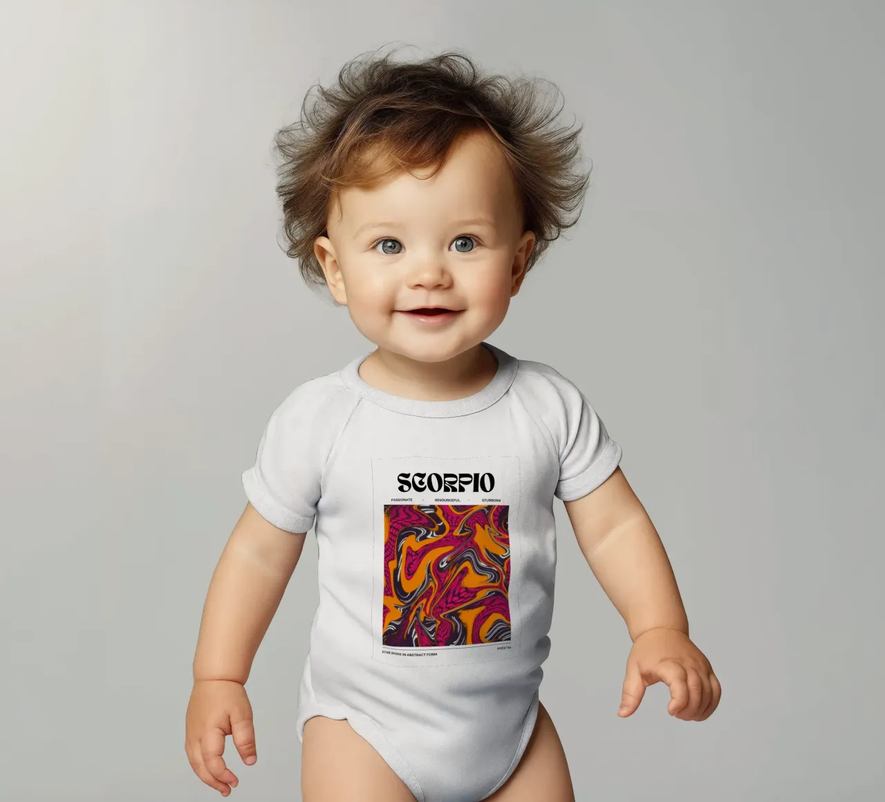 Scorpio Abstract - Psychedelic Zodiac Art Print short-sleeve baby romper by NorwesClub