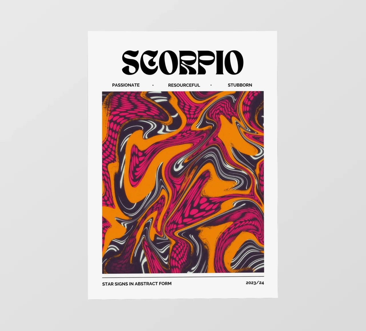 Scorpio Abstract - Psychedelic Zodiac Art Print backlit film by NorwesClub
