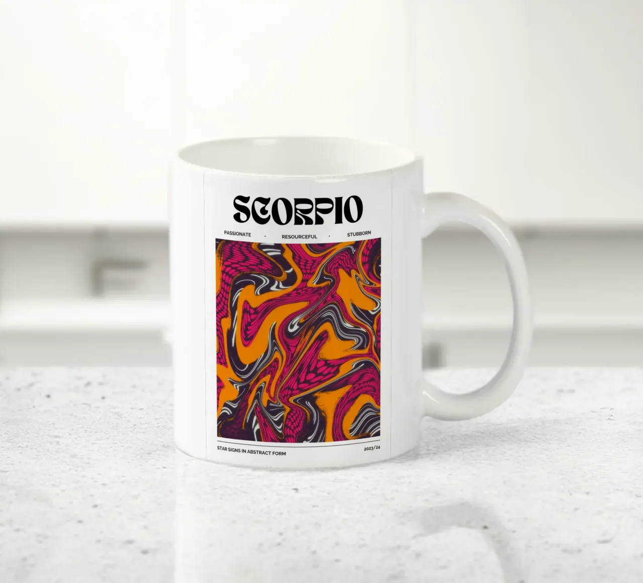 Scorpio Abstract - Psychedelic Zodiac Art Print ceramic mug by NorwesClub