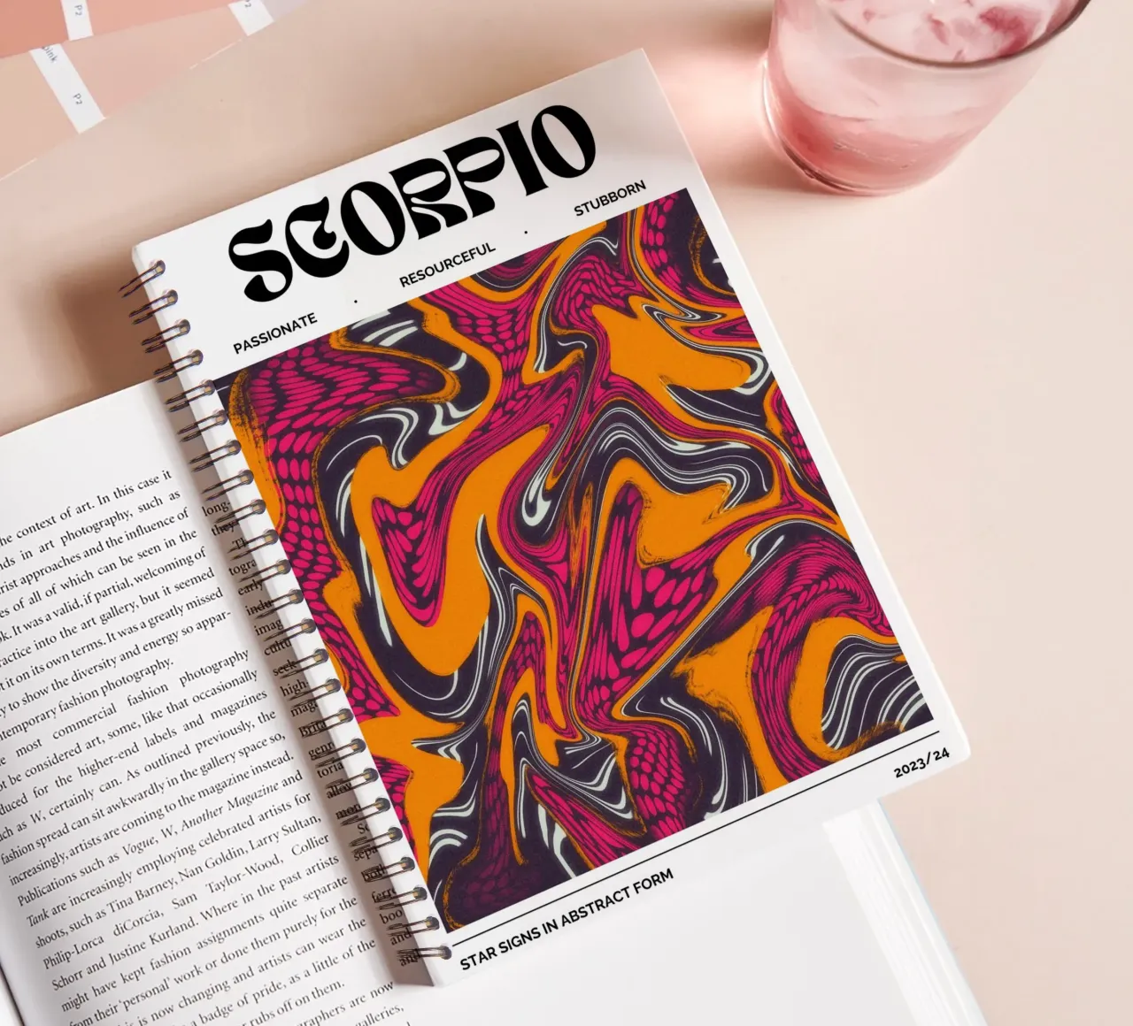 Scorpio Abstract - Psychedelic Zodiac Art Print spiral notebook by NorwesClub