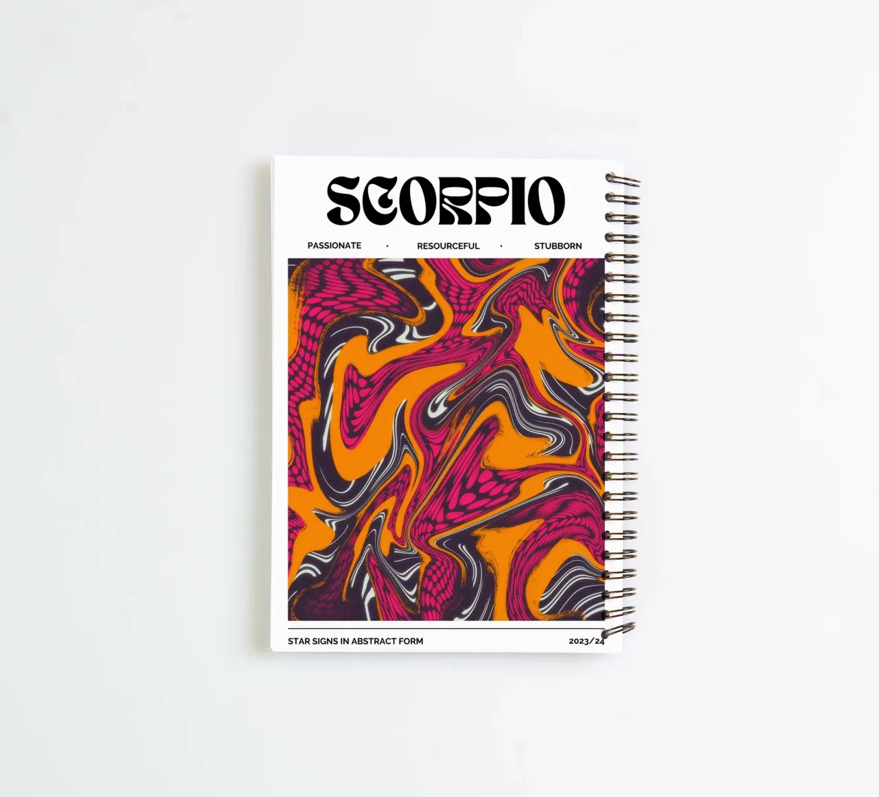 Scorpio Abstract - Psychedelic Zodiac Art Print spiral notebook by NorwesClub