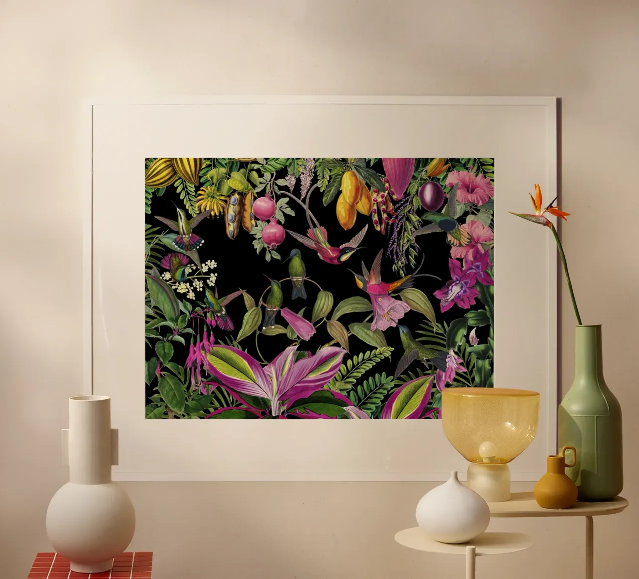 Paradiso esotico nascosto dei colibrì poster da Andrea Haase Vintage World