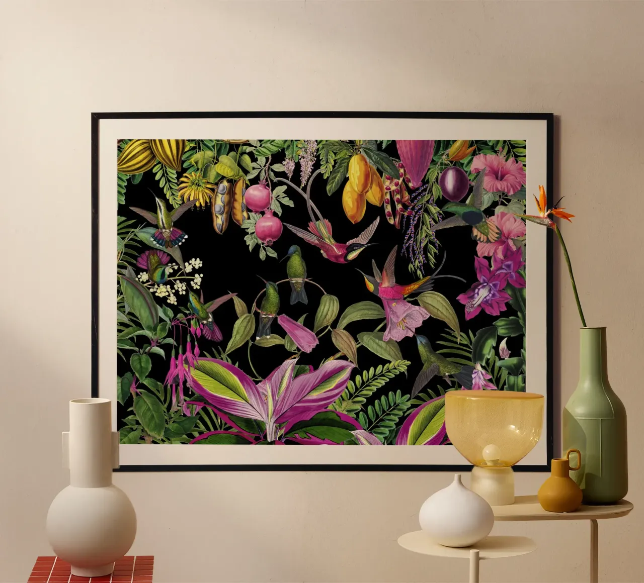 Paradiso esotico nascosto dei colibrì poster da Andrea Haase Vintage World