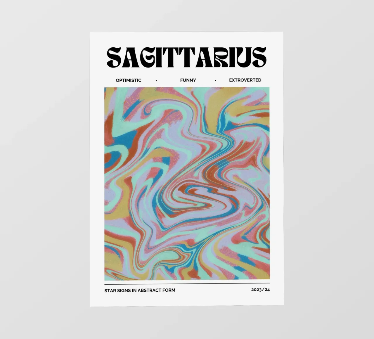 Boogschutter Abstract - Psychedelische dierenriem kunstdruk fotobehang van NorwesClub