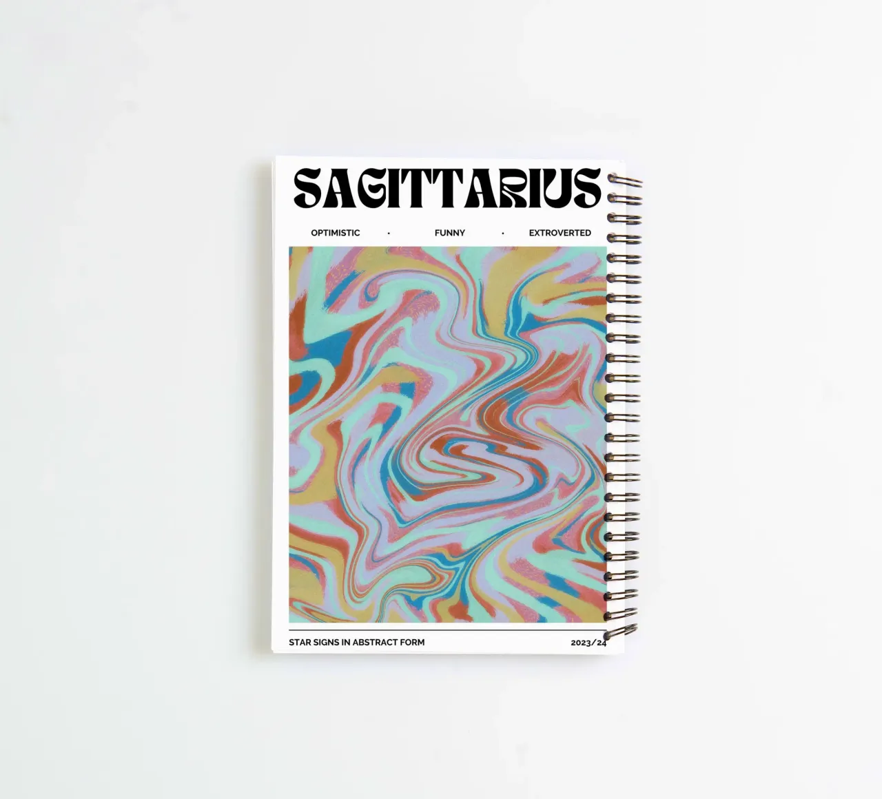Sagittarius Abstract - Psychedelic Zodiac Art Print spiral notebook by NorwesClub
