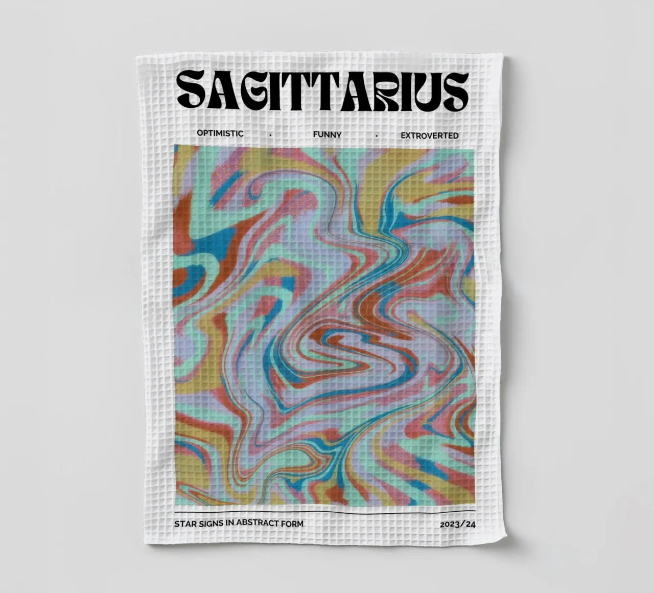 Schütze Abstrakt - Psychedelic Zodiac Kunstdruck Geschirrtuch von NorwesClub