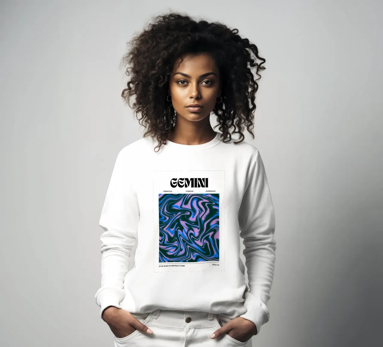 Gemini Abstract - Dynamic Psychedelic Zodiac Print sweatshirt by NorwesClub