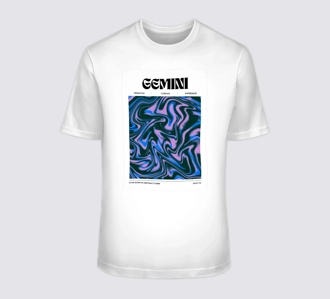 Gemini Abstract - Dynamic Psychedelic Zodiac Print t-shirt by NorwesClub
