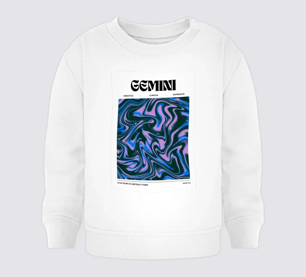 Gemini Abstract - Dynamic Psychedelic Zodiac Print baby sweatshirt by NorwesClub