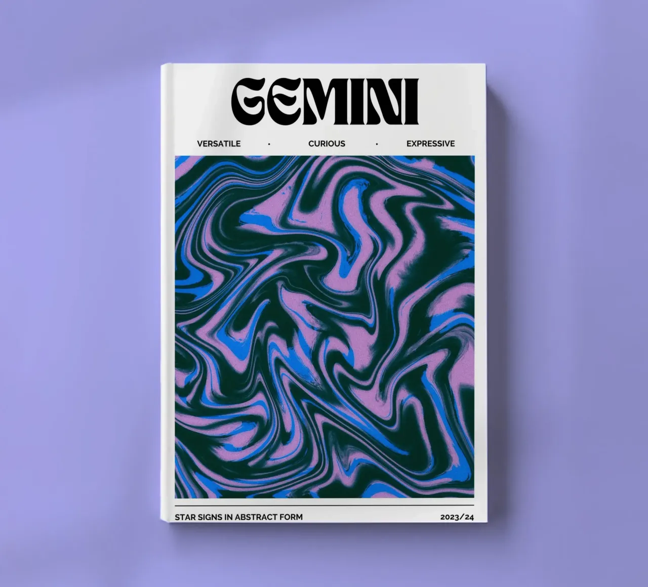 Gemini Abstract - Dynamic Psychedelic Zodiac Print notebook by NorwesClub