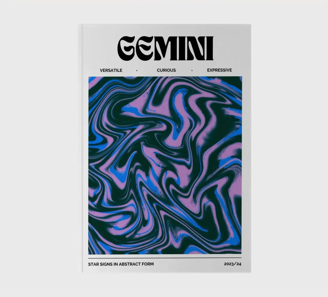 Gemini Abstract - Dynamic Psychedelic Zodiac Print notebook by NorwesClub