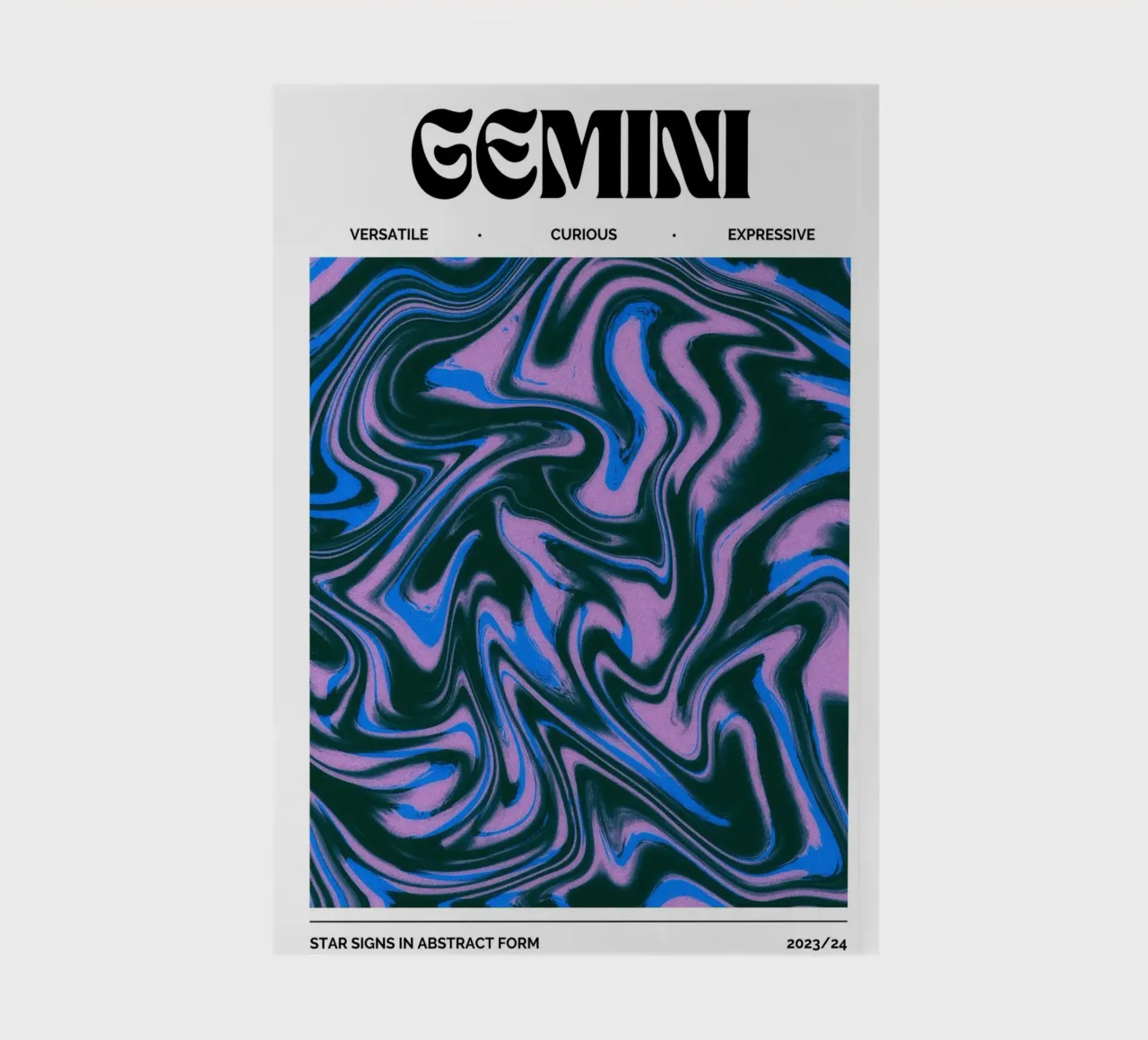 Gemini Abstract - Dynamic Psychedelic Zodiac Print notebook by NorwesClub
