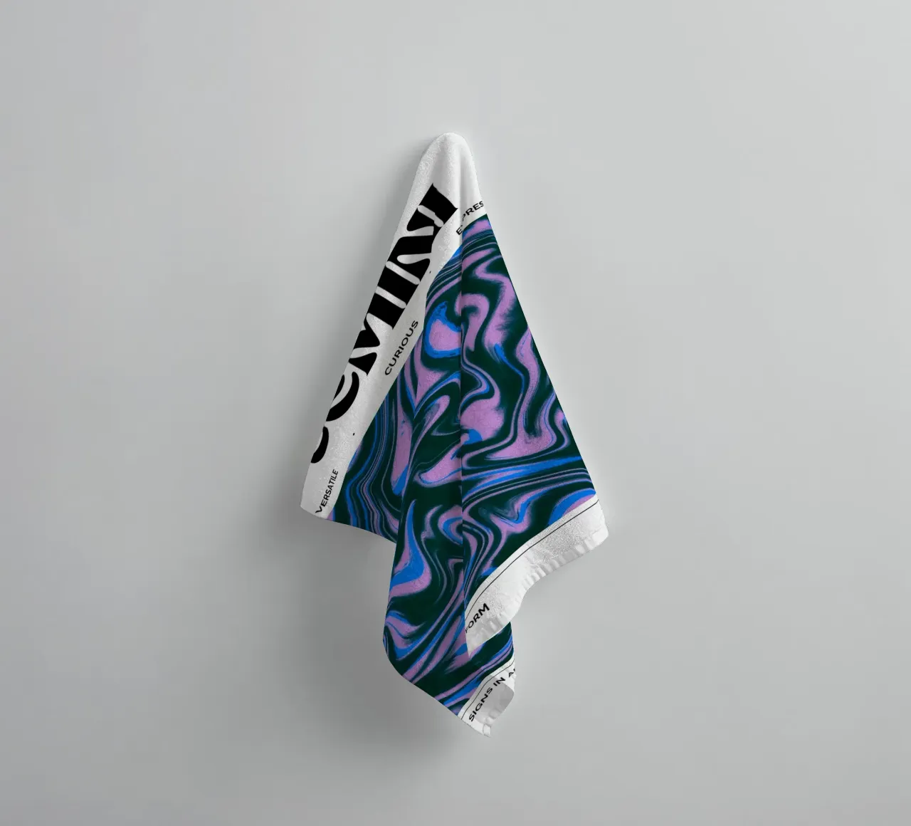 Gemini Abstract - Dynamic Psychedelic Zodiac Print towel by NorwesClub