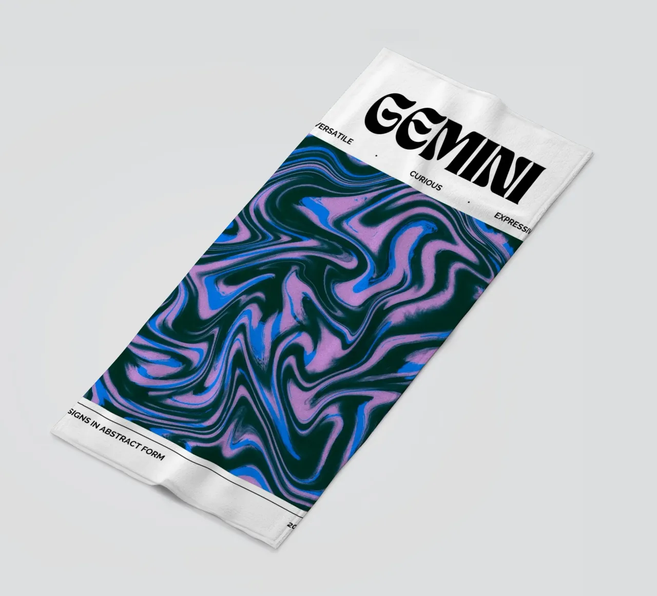 Gemini Abstract - Dynamic Psychedelic Zodiac Print beach towel by NorwesClub